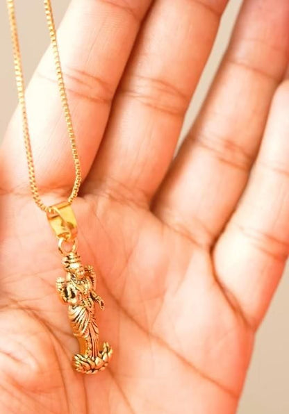 Gold Plated Laxmi Mataji Pendant with Chain